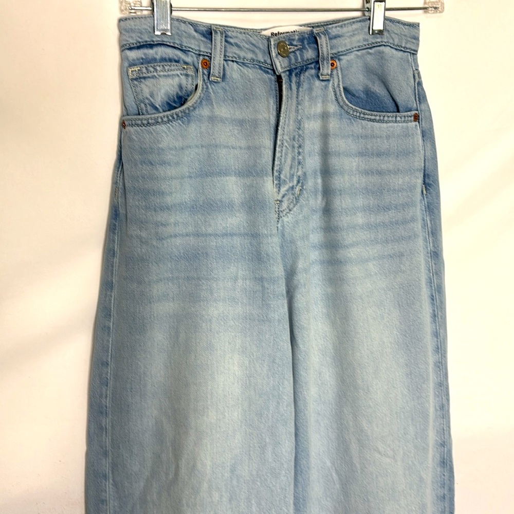 Reformation Carey Lived in Light Wash Wide Leg Jeans - Picture 7 of 8